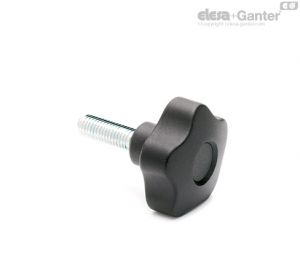 VCT-p Manípulos de roseta Aço zincado perno roscado, com tampa