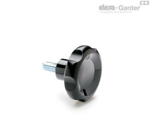 VL.155/80 p-M12x50 Lobe knobs Zinc-plated steel threaded stud