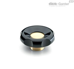 VL.640-FP-B Manípulos de roseta com cubo de latão, não furado