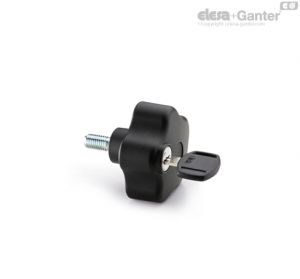 VLSK-p Manípulos de roseta de Segurança, Perno Roscado, com tampa.