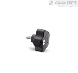 VLSK-p Safety lobe knobs threaded stud, with cap