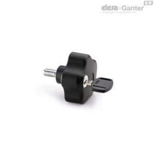 VLSK-SST-p Safety lobe knobs Stainless steel threaded stud, with cap