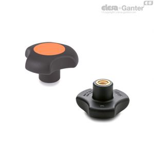 VTT-C-B Manípulos de roseta com furo roscado