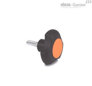 VTT-C-p Manípulos de roseta maciços Perno roscado