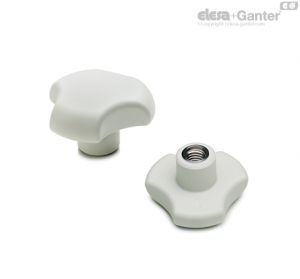 VTT-CLEAN Lobe knobs with solid section Threaded hole