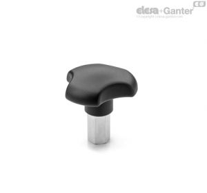 VTT-HL-SST Manípulos de roseta sólidos com haste hexagonal em aço inoxidável AISI 304