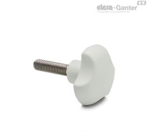 VTT-p-CLEAN Lobe knobs with solid section Threaded stud