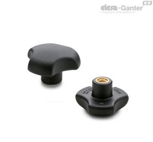 VTT Manípulos de roseta sólidos Casquilho Latão, furo roscado