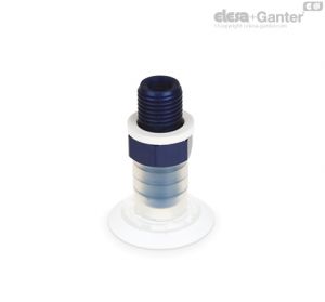 VVA-30-T-S Ventosas planas a vácuo com encaixe Borracha de silicone, com suporte