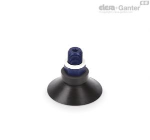 VVA-50-T-N Ventosas planas moldadas Borracha natural, com suporte