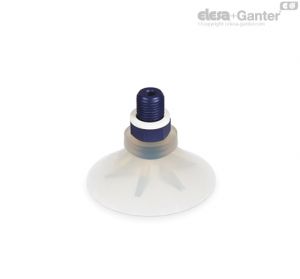 VVA-65-T-S Ventosas planas moldadas Borracha de silicone, com suporte