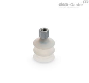 VVP-50-T-S Round vacuum cups with double bellows Silicone rubber
