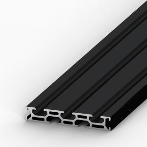 Perfil de aluminio anodizado negro 15x90, 7 ranuras