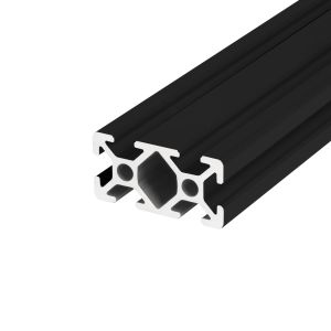 Perfil de alumínio anodizado preto 20x40 6 rasgos