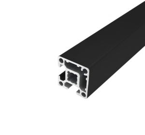 Perfil de aluminio anodizado negro 30x30 2 ranuras Adyacentes