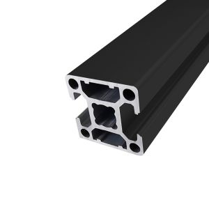 Perfil de aluminio anodizado negro 30x30 2 ranuras opuestas