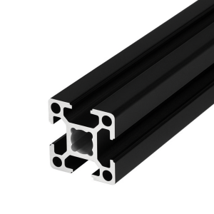 Perfil de aluminio anodizado negro 30x30 – 4 ranuras