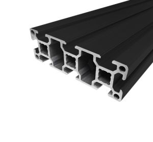 Perfil de aluminio anodizado negro 30x90 8 ranuras
