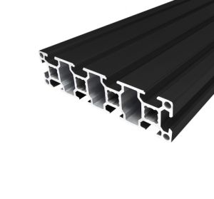 Perfil de aluminio anodizado negro 30x120 10 ranuras