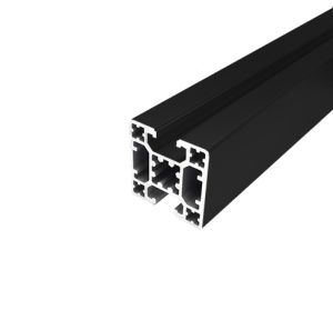 Perfil de aluminio anodizado negro 40x40 con 2 cortes opuestos