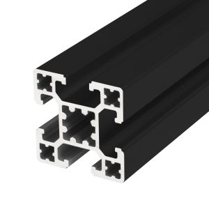 Perfil de aluminio anodizado negro 40x40 4 ranuras ligero