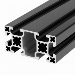 Perfil de aluminio anodizado negro 40x80 – 6 ranuras