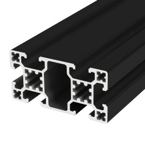 Perfil de aluminio anodizado negro 40x80 6 ranuras Ligero
