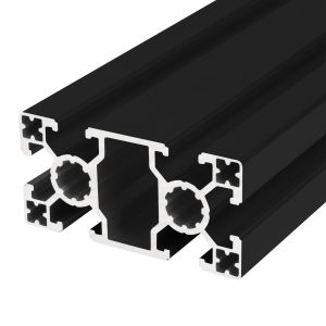 Perfil de aluminio anodizado negro 40x80 6 ranuras Superligero