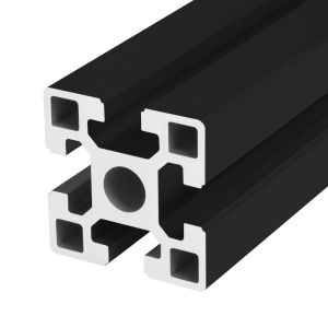 Perfil de aluminio anodizado negro 45x45 4 ranuras Reforzado