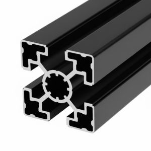 Perfil de aluminio anodizado negro 45x45 – 4 ranuras Ligero