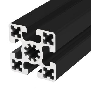 Perfil de aluminio anodizado negro 50x50 4 ranuras