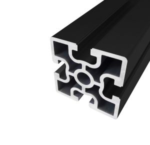 Perfil de aluminio anodizado negro 60x60 4 ranuras