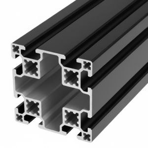 Perfil de aluminio anodizado negro 80x80 – 8 ranuras