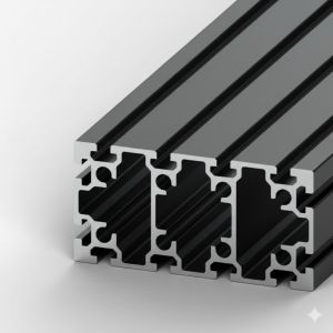 Perfil de aluminio anodizado negro 90x180 – 12 ranuras