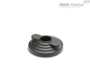 BASE LV.F Bases for levelling feet Base for ground mounting, holes at 180°