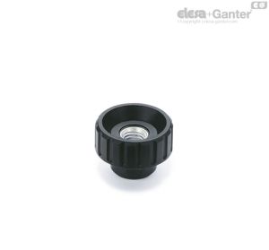 BT-SST-FP Pomos grafilados Inserto de acero inoxidable, agujero roscado pasante