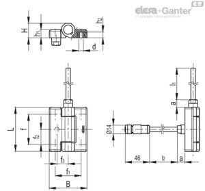 CFM-PC-B-C-A+B Bisagras Casquillos con orificios fileteados, cable de salida superior 3,5/4m, con conector de salida posterior 1,5/1m