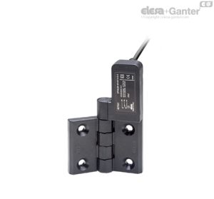 CFSQ-F-B-D Bisagras con interruptor de seguridad incorporado Cable posterior, 2 o 5 m de longitud, microinterruptor a la derecha, angulo de comienzo 0º