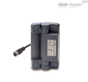 CFSW-FC-B Bisagras con interruptor de seguridad incorporado Cable de 0,2 m, conector hembra de 8 polos, salida por la parte trasera