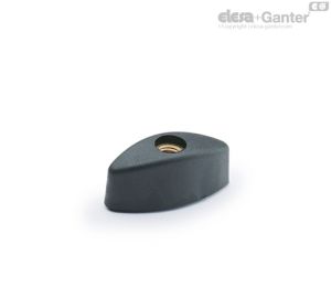 CT.476-FP Muletillas Inserto de latón, agujero roscado pasante