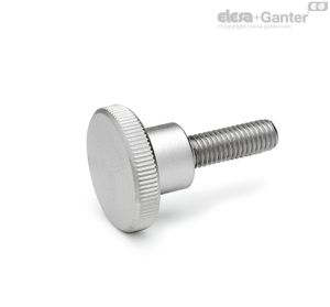 DIN 464-SST Pomos moleteados Acero inoxidable