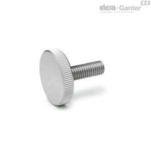 DIN 653-NI Pomos moleteados Acero inoxidable
