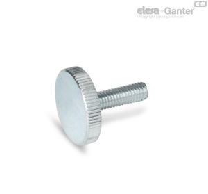 DIN 653-ZB Pomos moleteados Zincado brillante