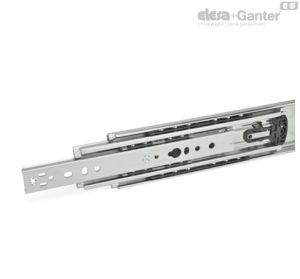 GN 1440-K Guías telescópicas Con tope de goma, pestillo delante