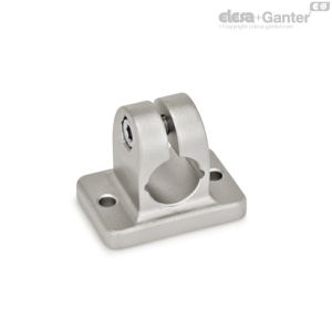 GN 145-NI Grampos de ligação com flange em aço inoxidável, com 2 furos de montagem