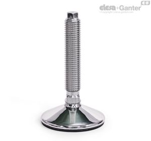 GN 17-V Leveling Feet Without nut, external hex at the top and wrench flat at the bottom