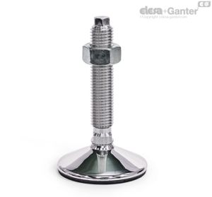 GN 17-VK Leveling Feet With nut, external hex at the top and wrench flat at the bottom