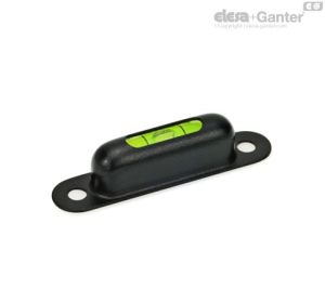 GN 2282-MSW-50 Niveles para atornillar Negro, RAL 9005, acabado texturizado, 50 minutos de ángulo, movimiento de burbuja de 2 mm