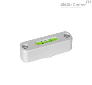 GN 2283-50-JV Niveles para atornillar 50 Minutos angulares, mueven la burbuja 2 mm. Ajustable, instalación desde el lado frontal