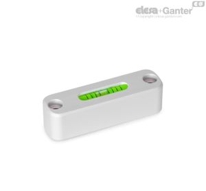 GN 2283-6-AV Niveles para atornillar 6 Minutos angulares, mueven la burbuja 2 mm. Alineado, instalación desde el lado frontal (no ajustable)